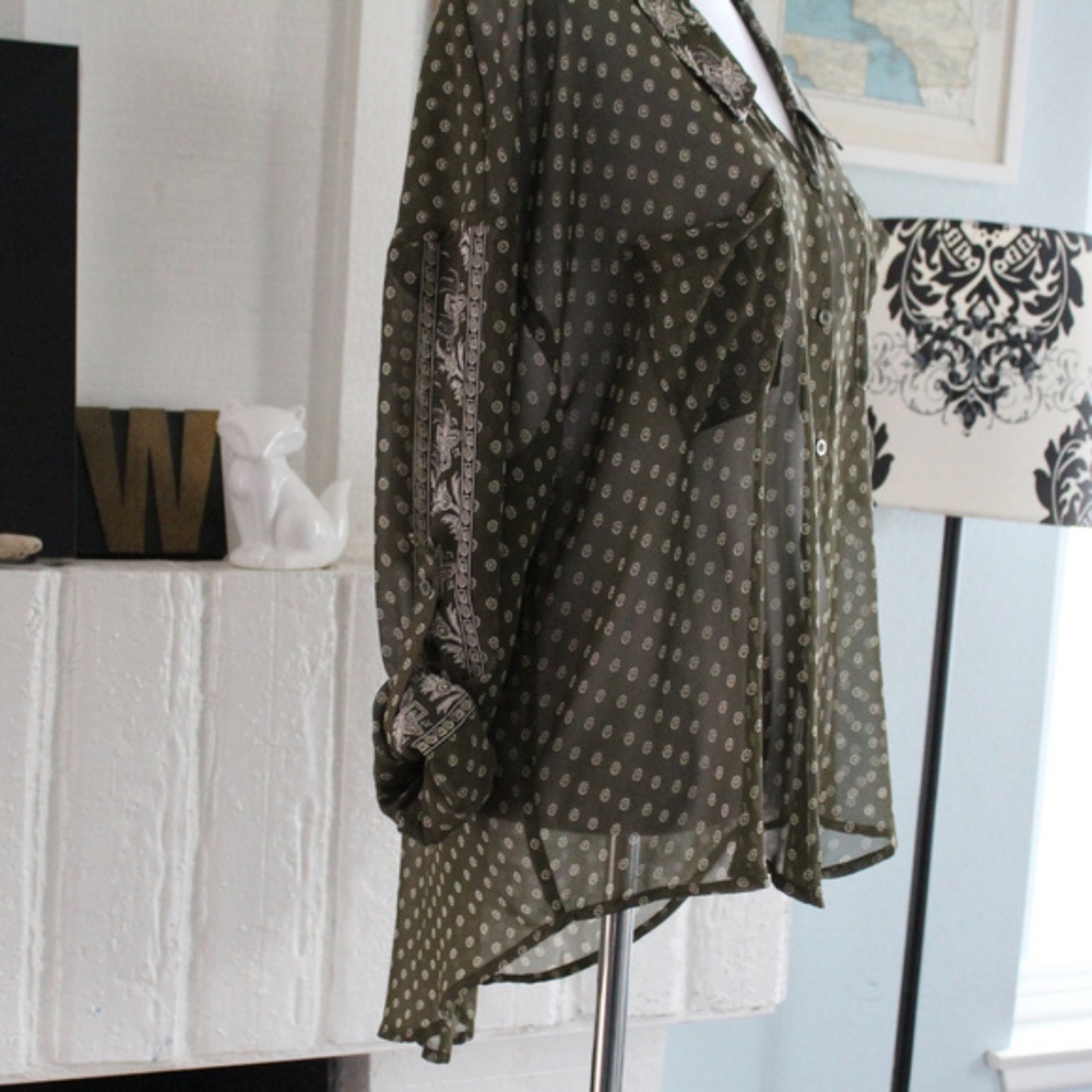 Free People Easy Rider Sheer Button Down - Picture 6 of 7